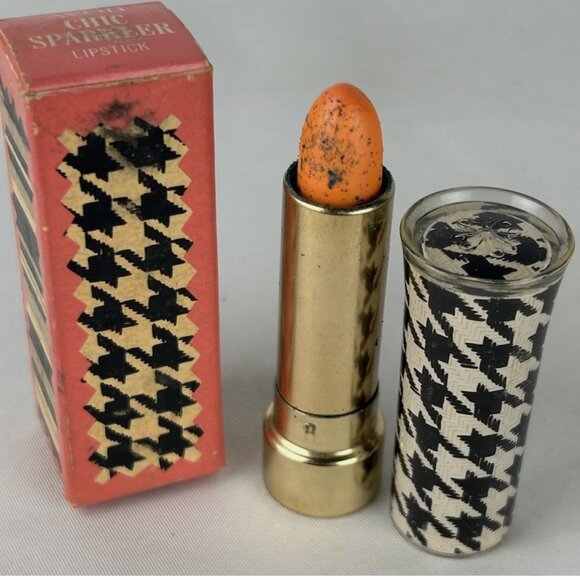 Vintage Avon Chic Sparkler Lipstick Peach A Boo In Box Mod 60s - Picture 1 of 3